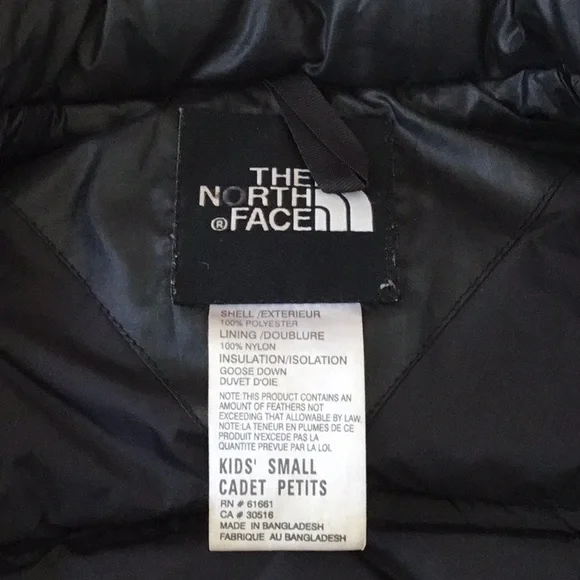 The North Face Kids Sz Small Black Puff Jacket Small Cinched Waist
